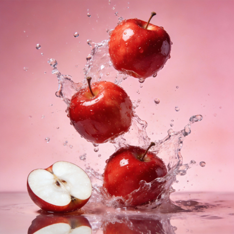 红苹果水花飞溅图片