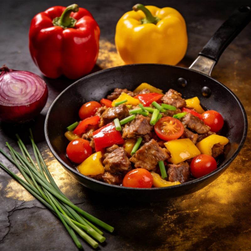 彩椒牛柳炒菜图片