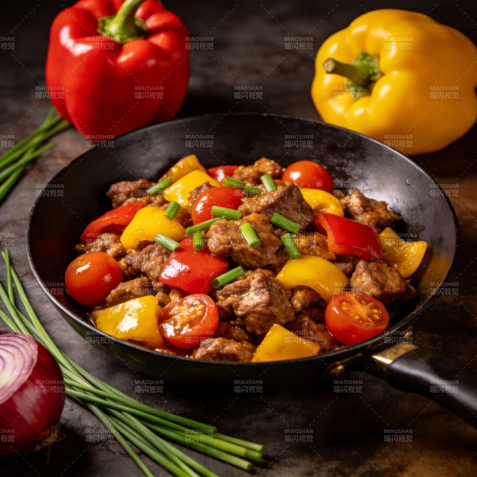 彩椒炒牛肉图片