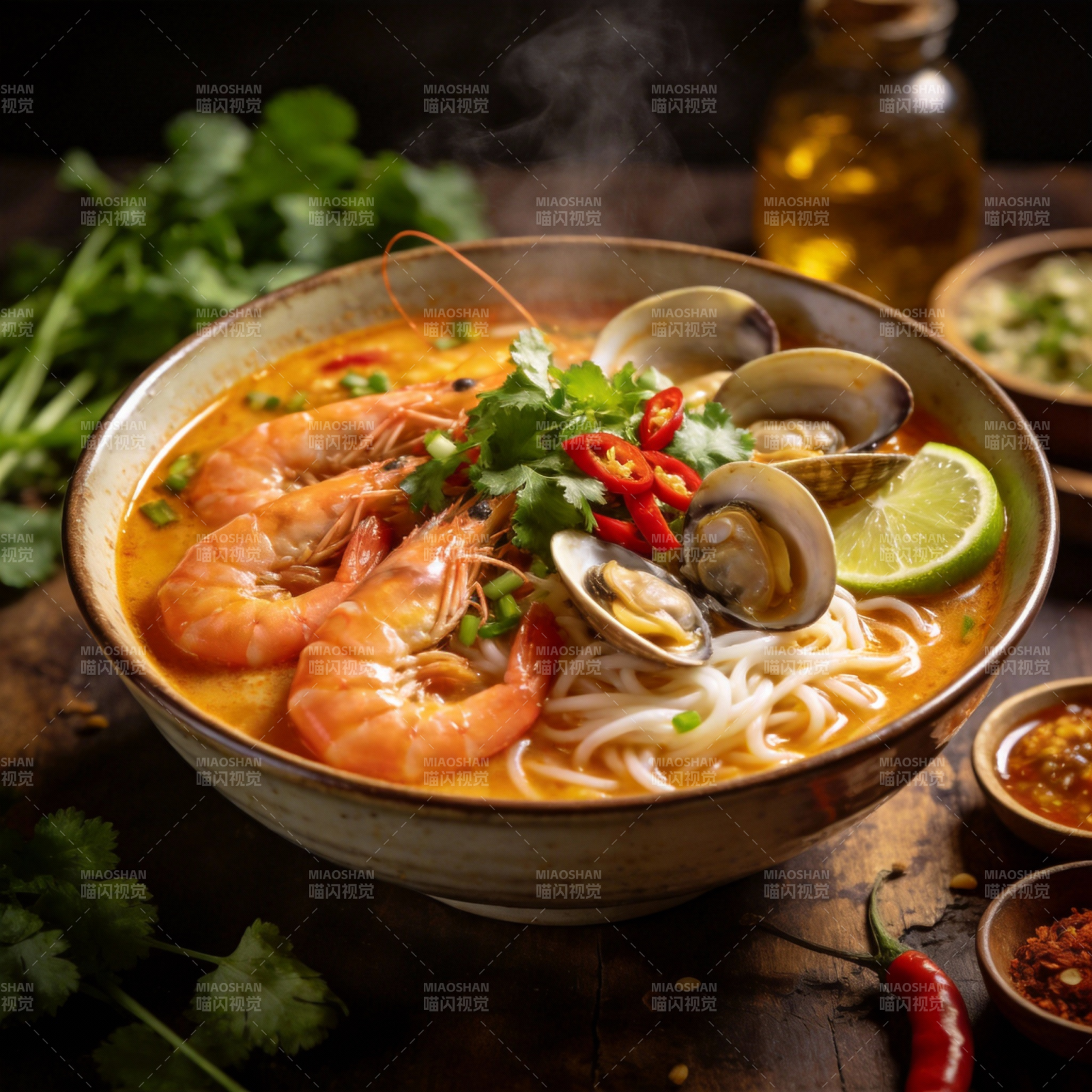 海鲜汤面图片