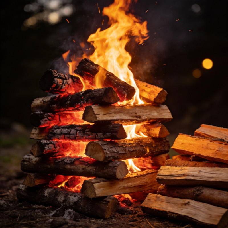 篝火燃烧图片