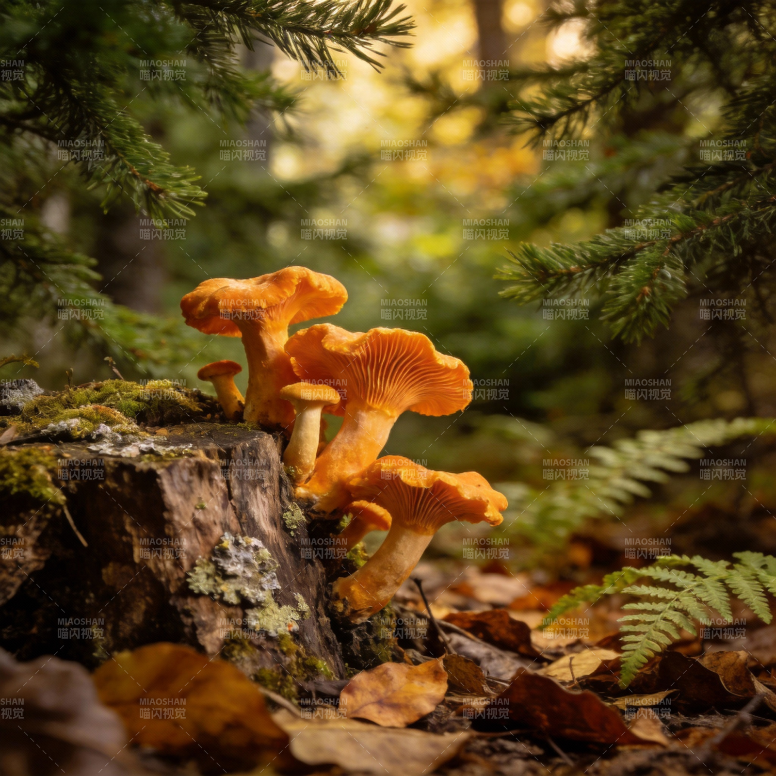 林间橙菇图片