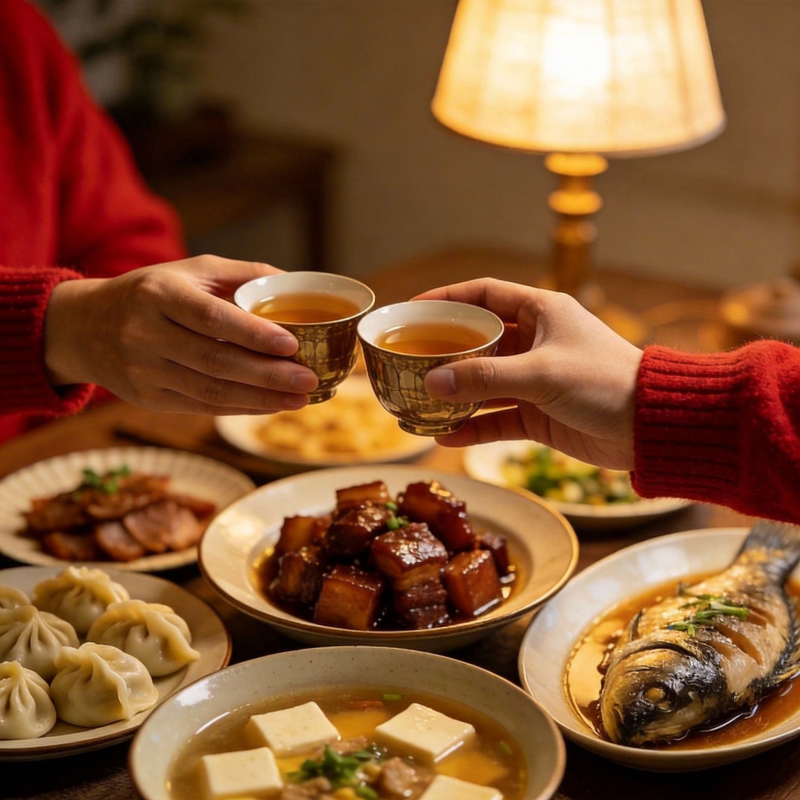 围炉共饮 佳肴满桌图片