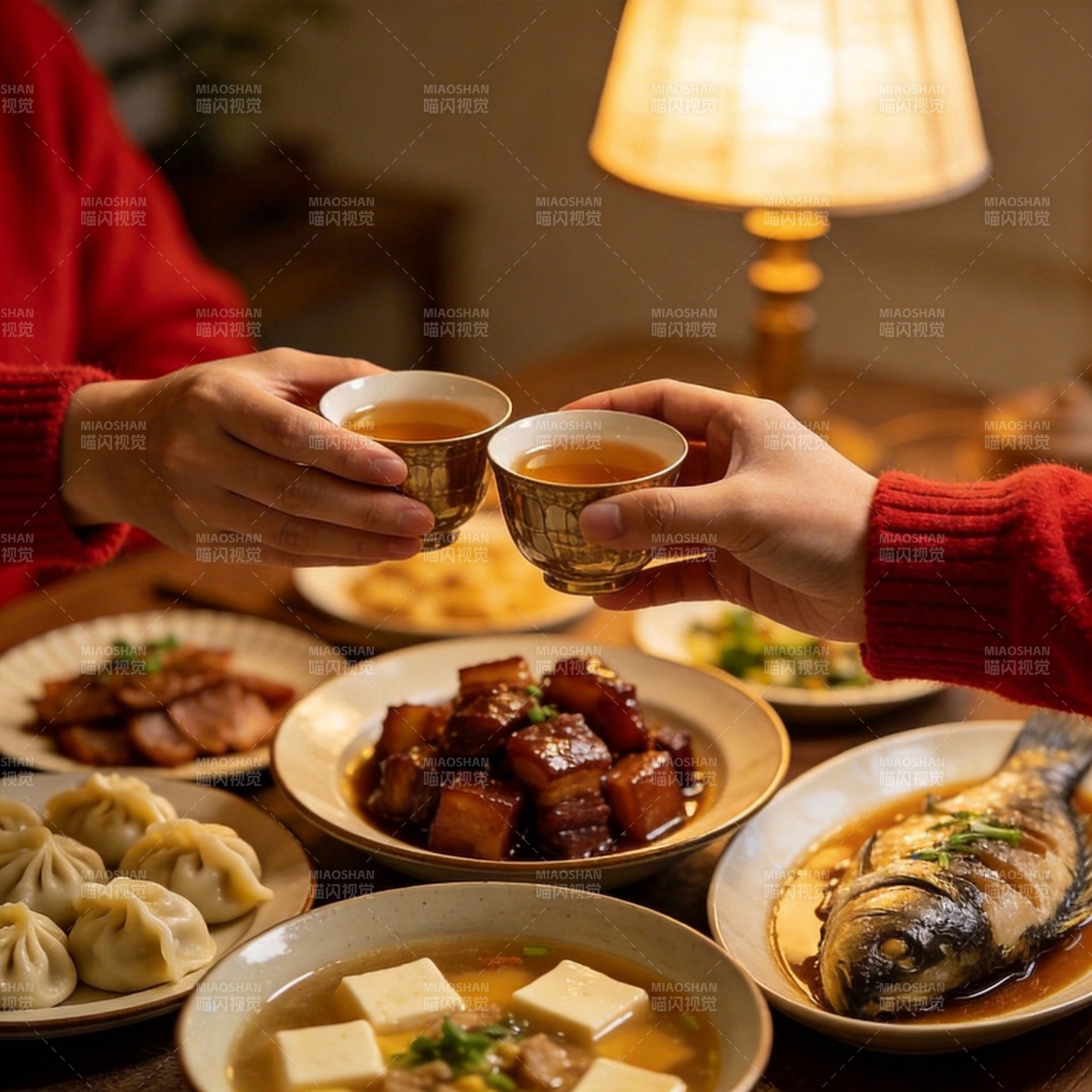 围炉共饮 佳肴满桌图片