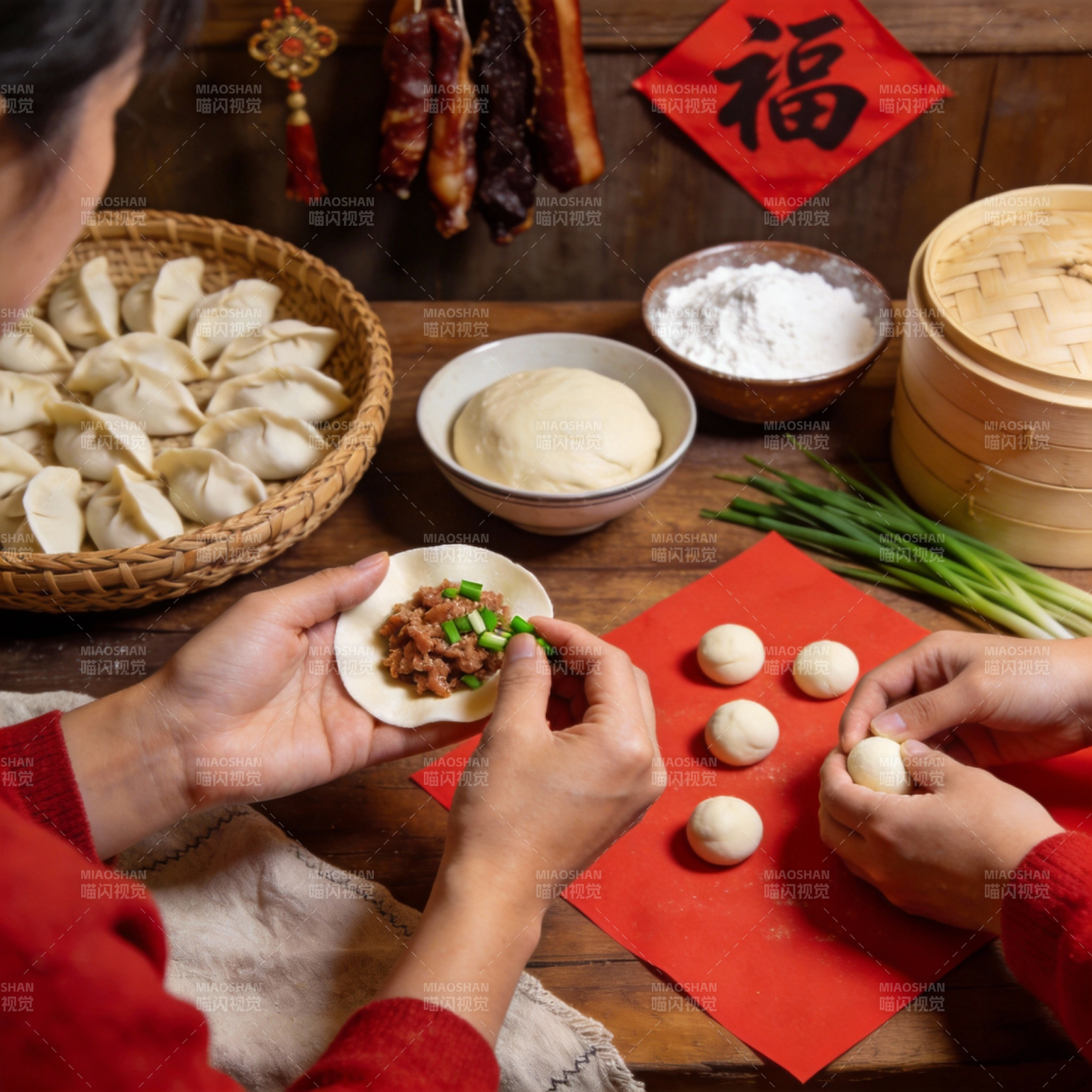 包饺子迎新春图片