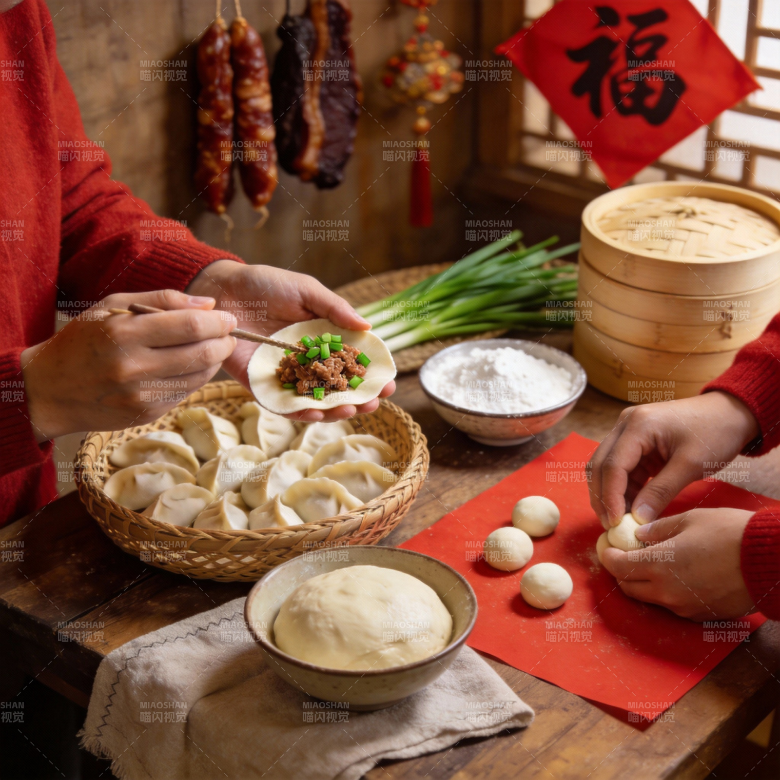 包饺子迎新春图片