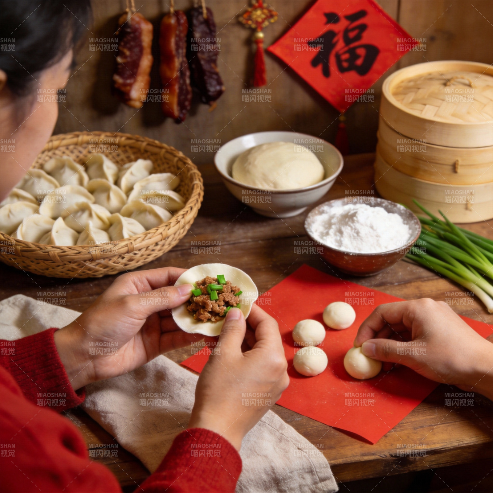包饺子迎新春图片