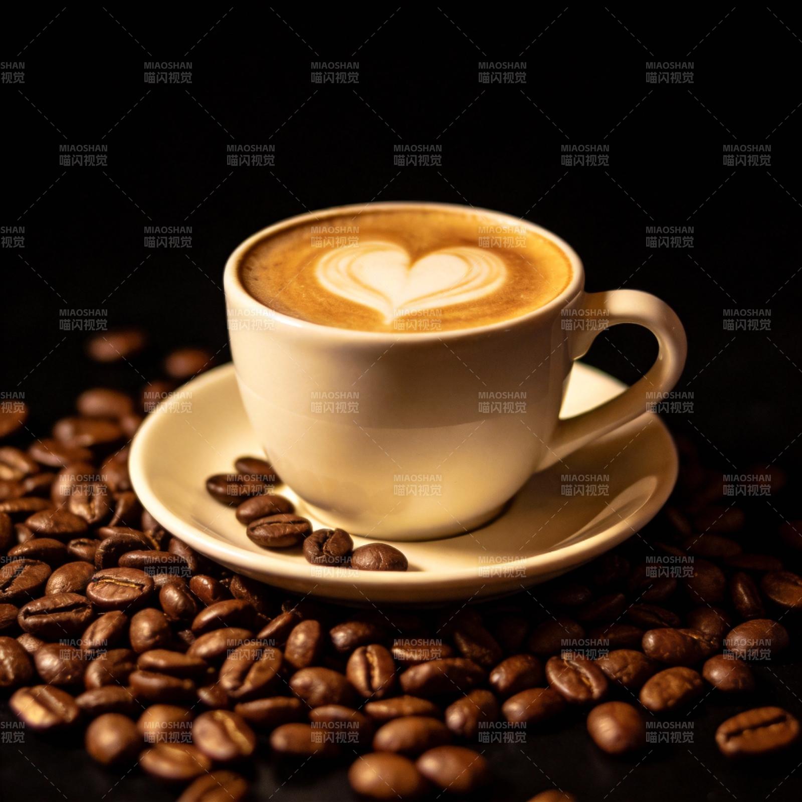 咖啡拉花心形艺术图片