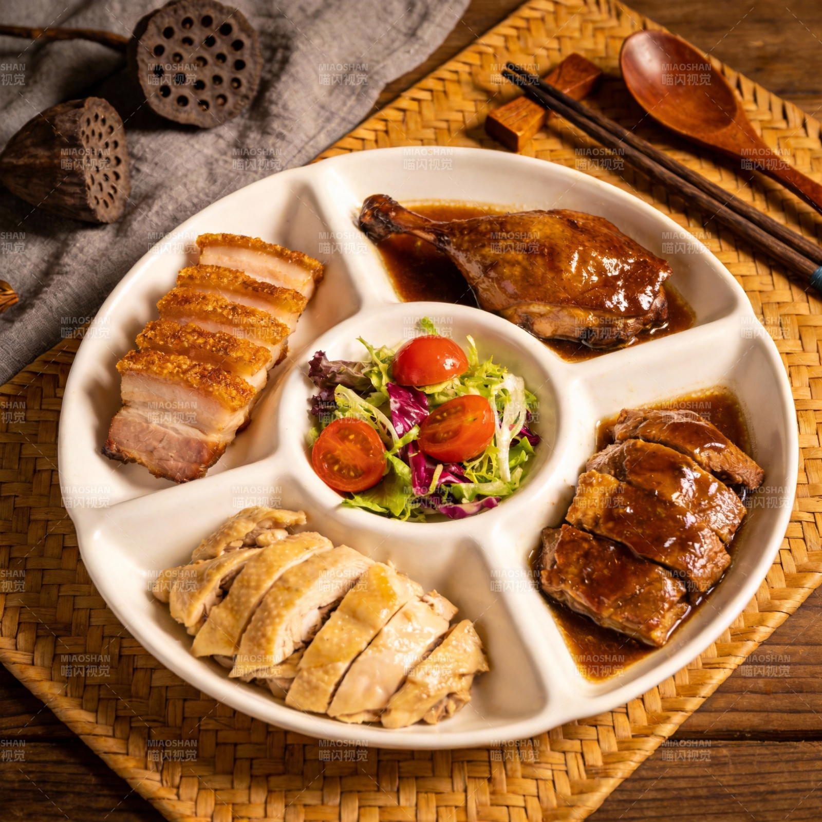 四味拼盘盛宴图片