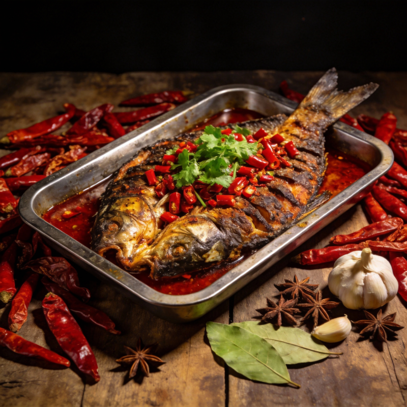 香辣烤鱼图片