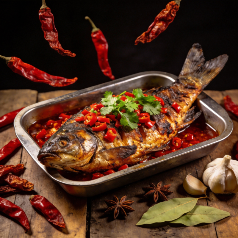 香辣烤鱼图片