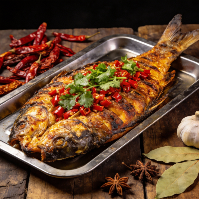 香辣烤鱼图片