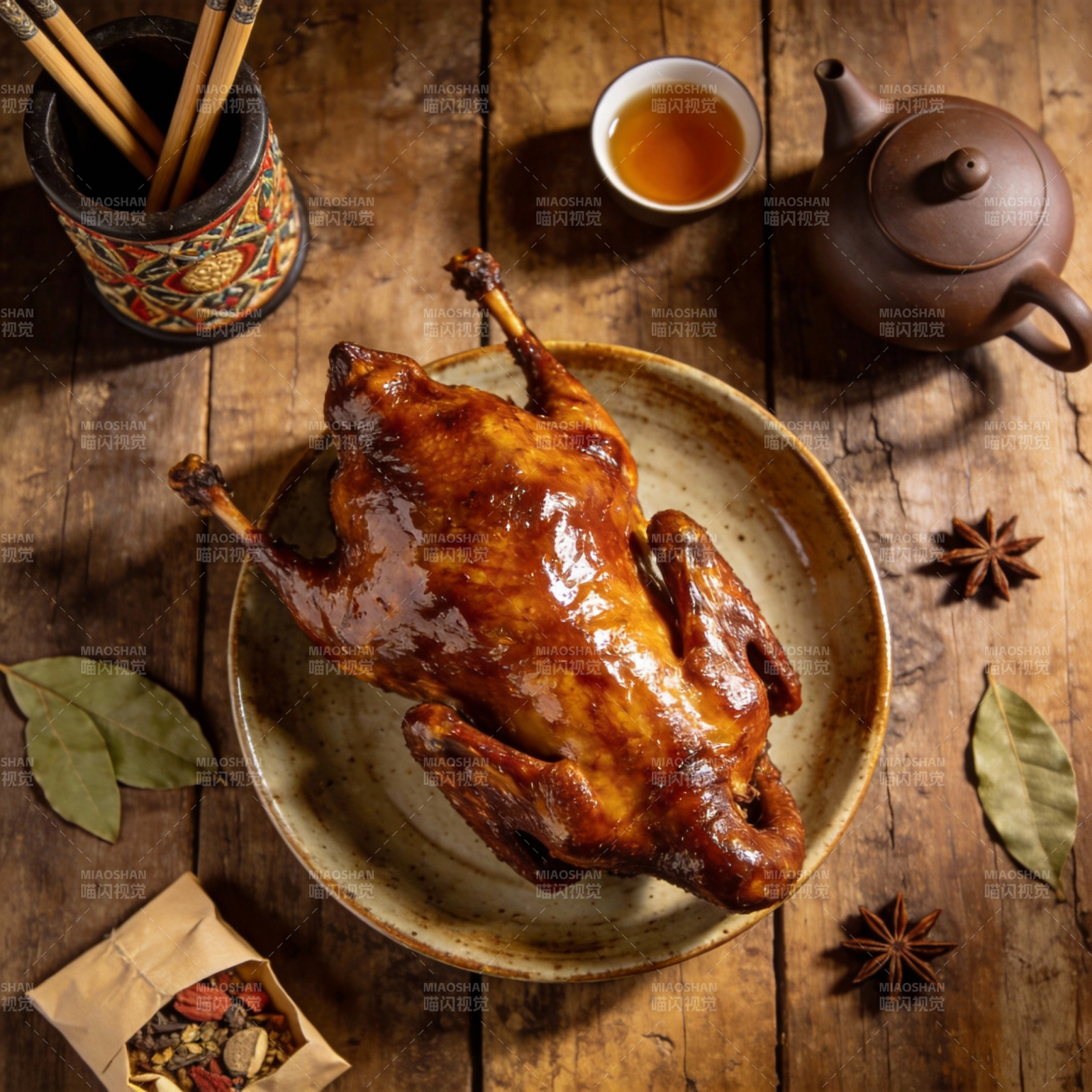 烤鸭配茶香料图片