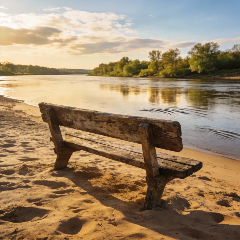 河畔静坐 心归自然图片