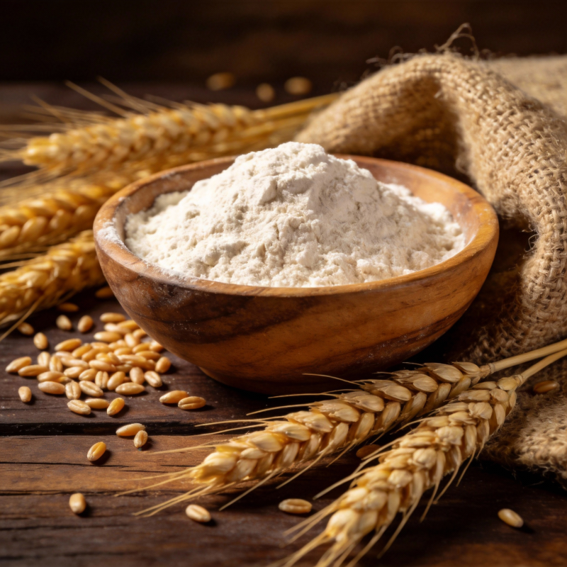 小麦粉与麦穗静物图片