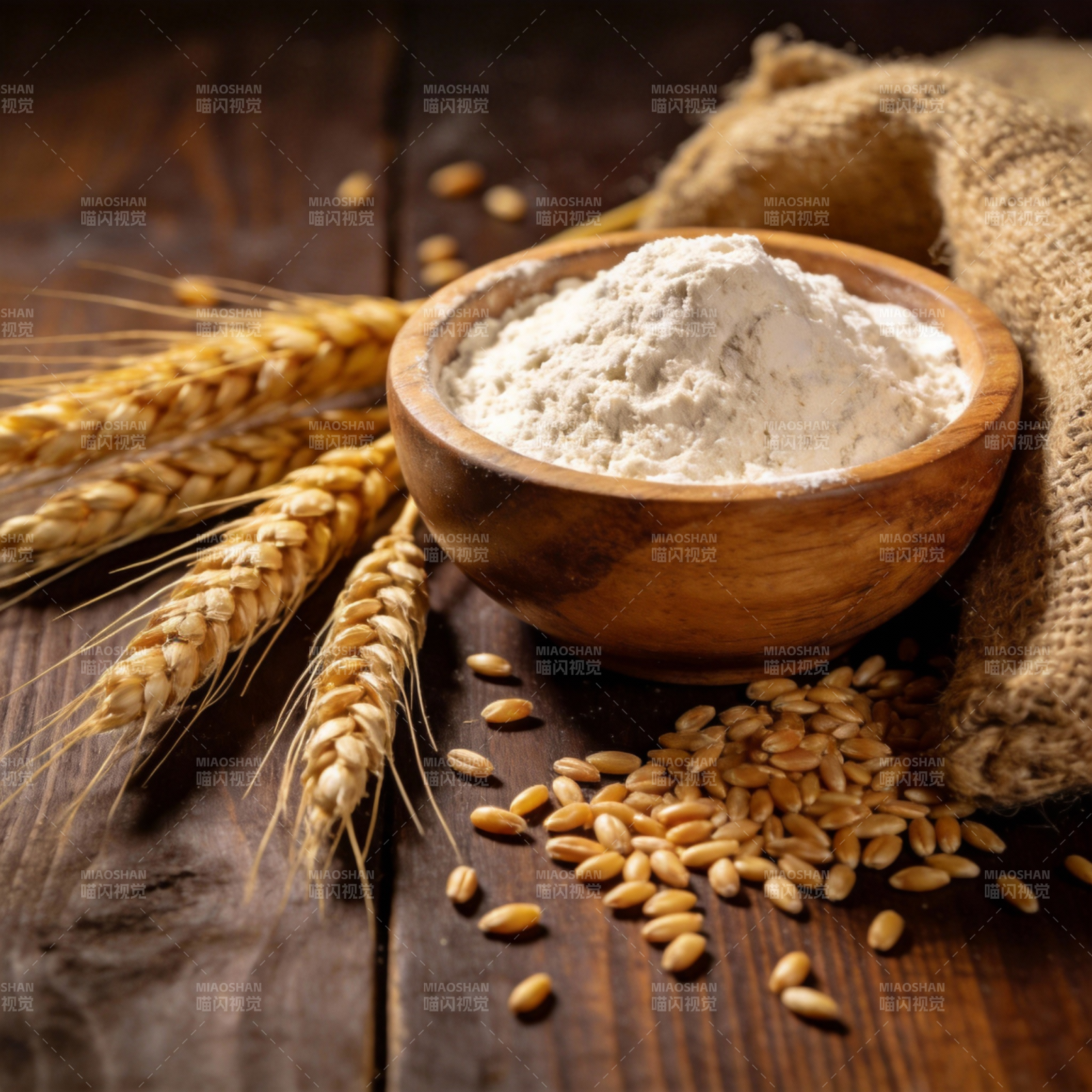 麦香四溢的面粉图片