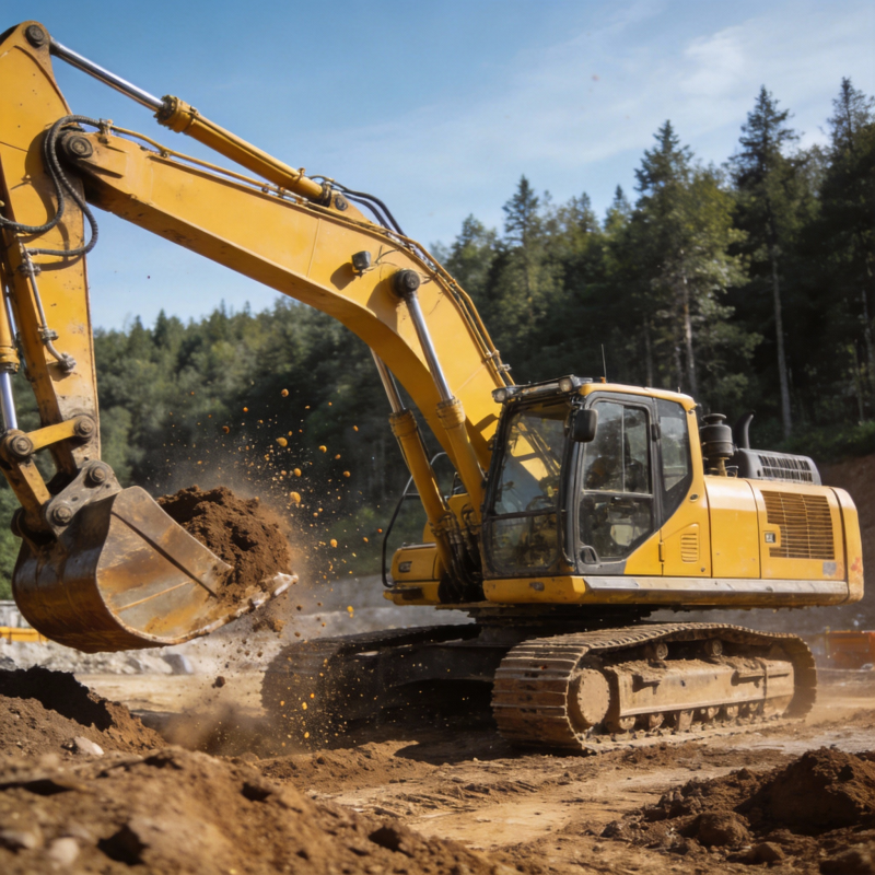 挖掘机作业现场图片