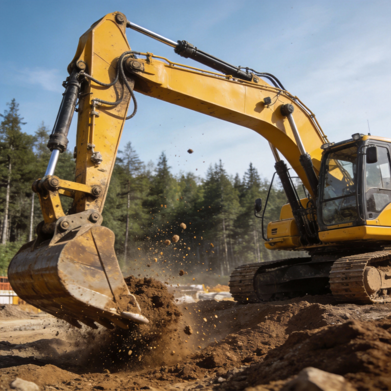 挖掘机作业现场图片