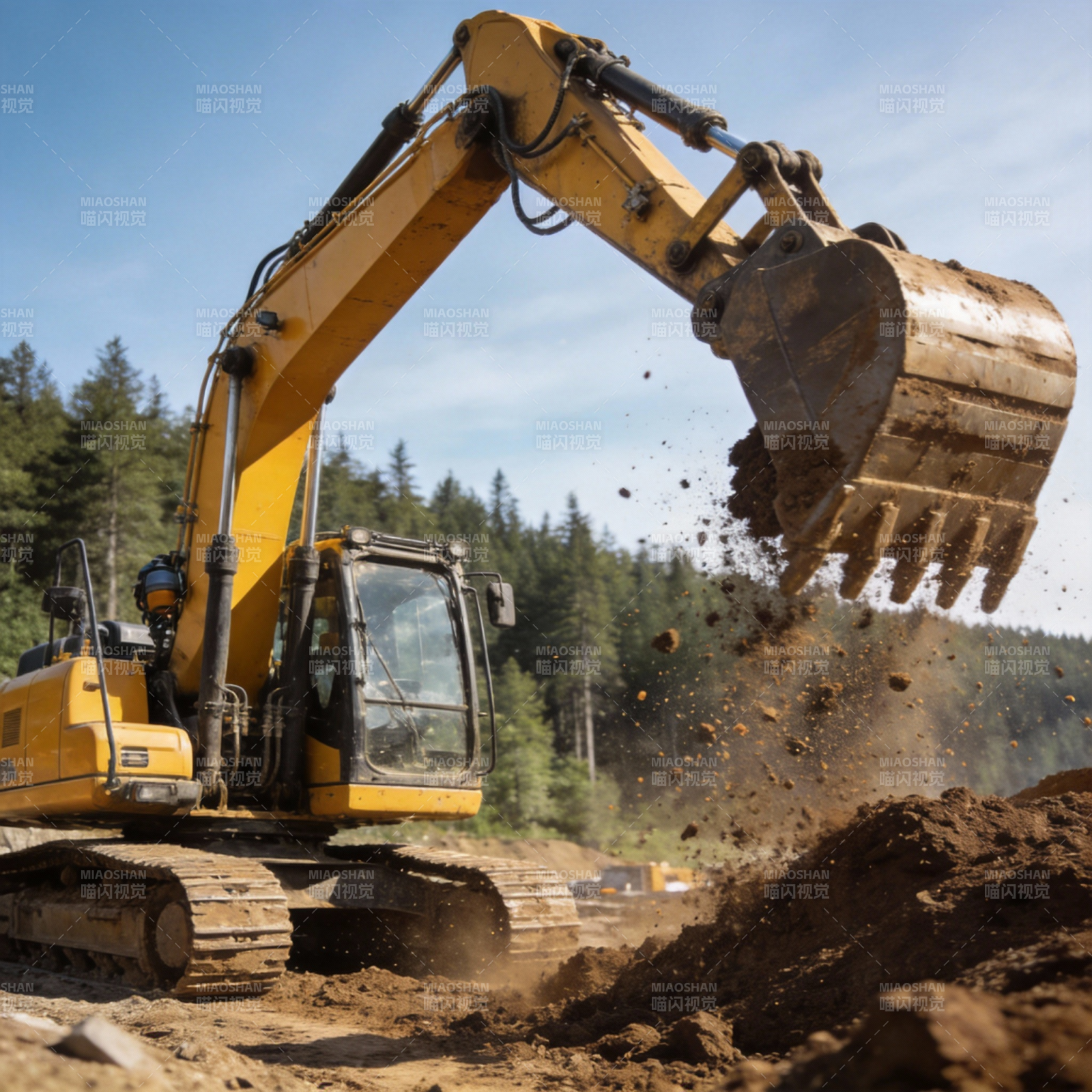 挖掘机作业现场图片
