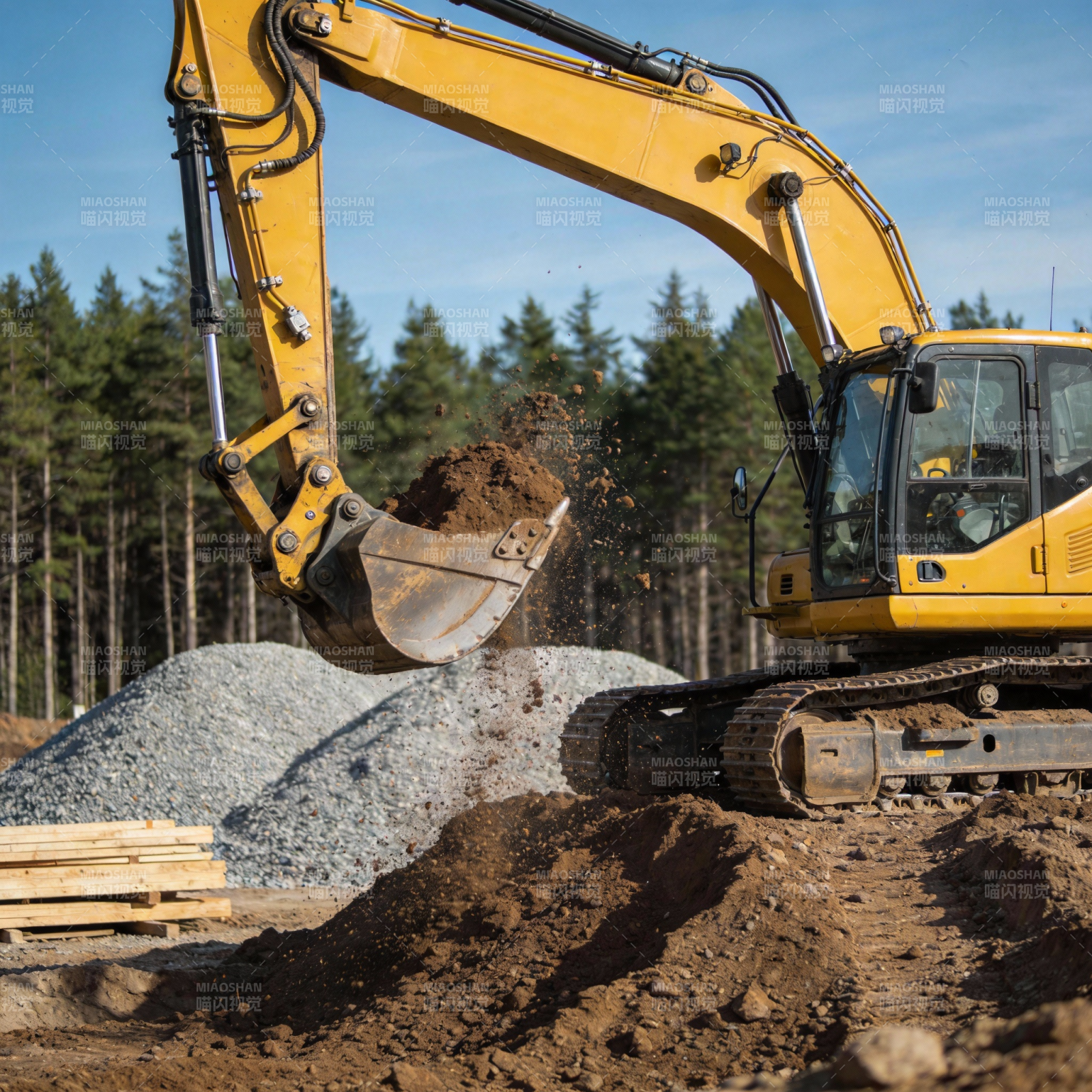 挖掘机作业现场图片