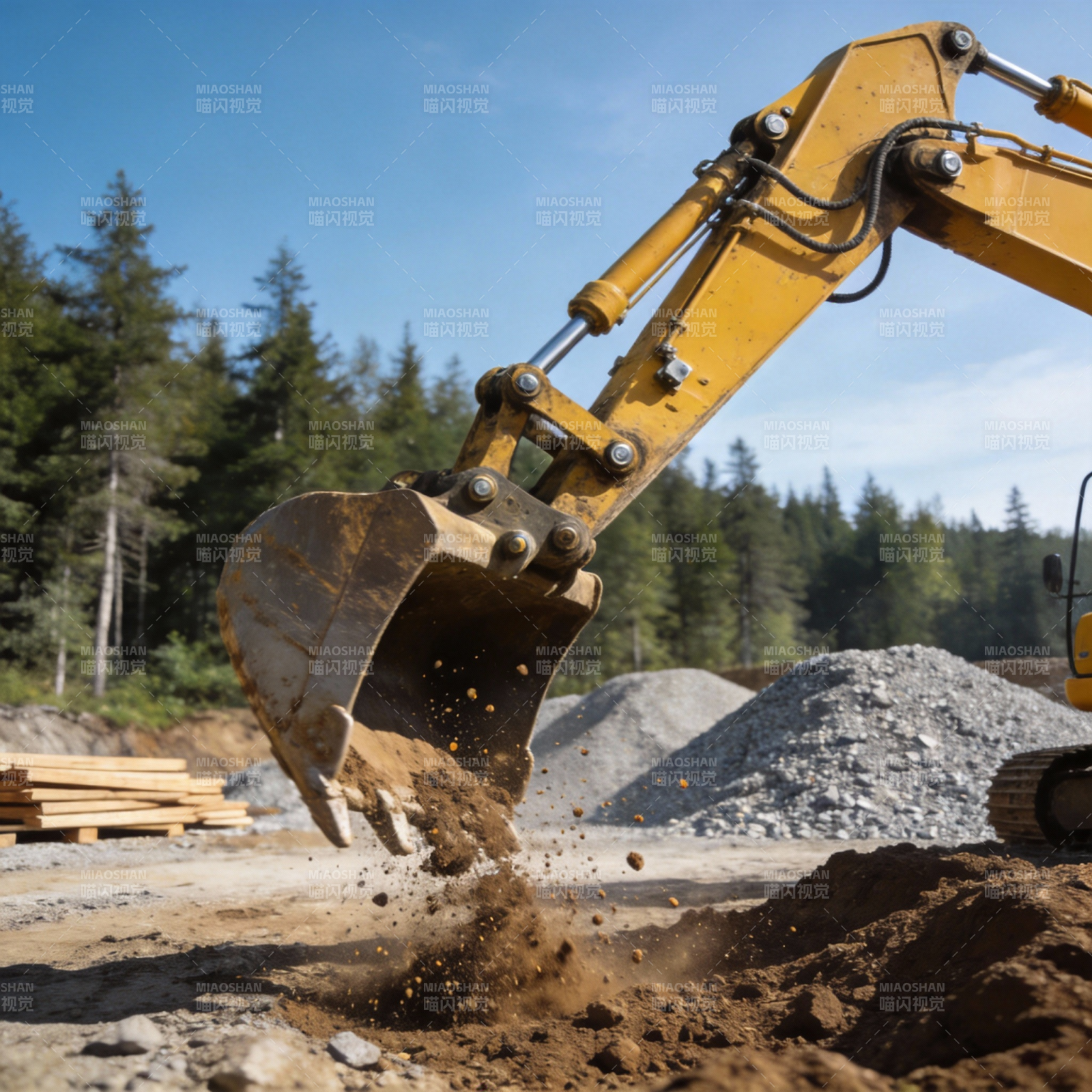 挖掘机作业现场图片