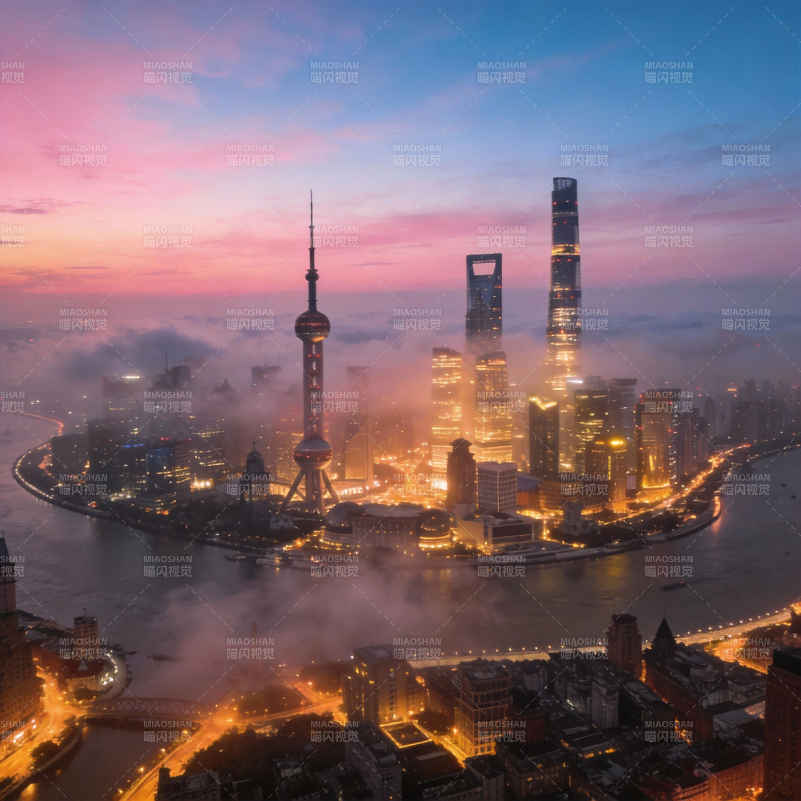 上海晨曦云海图片