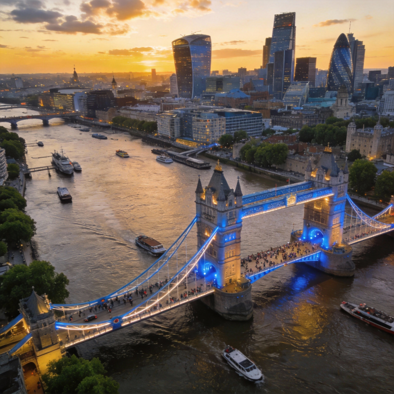 伦敦塔桥夜景图片