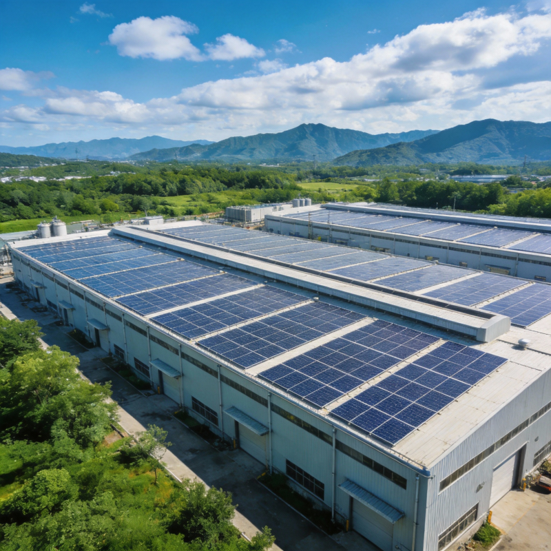 工厂屋顶太阳能板图片