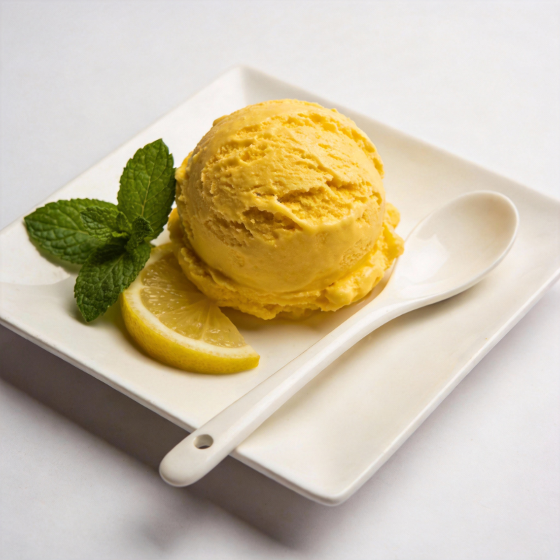 柠檬冰淇淋配薄荷图片