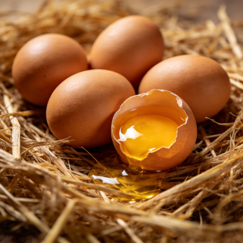 蛋黄溢出的鸡蛋图片