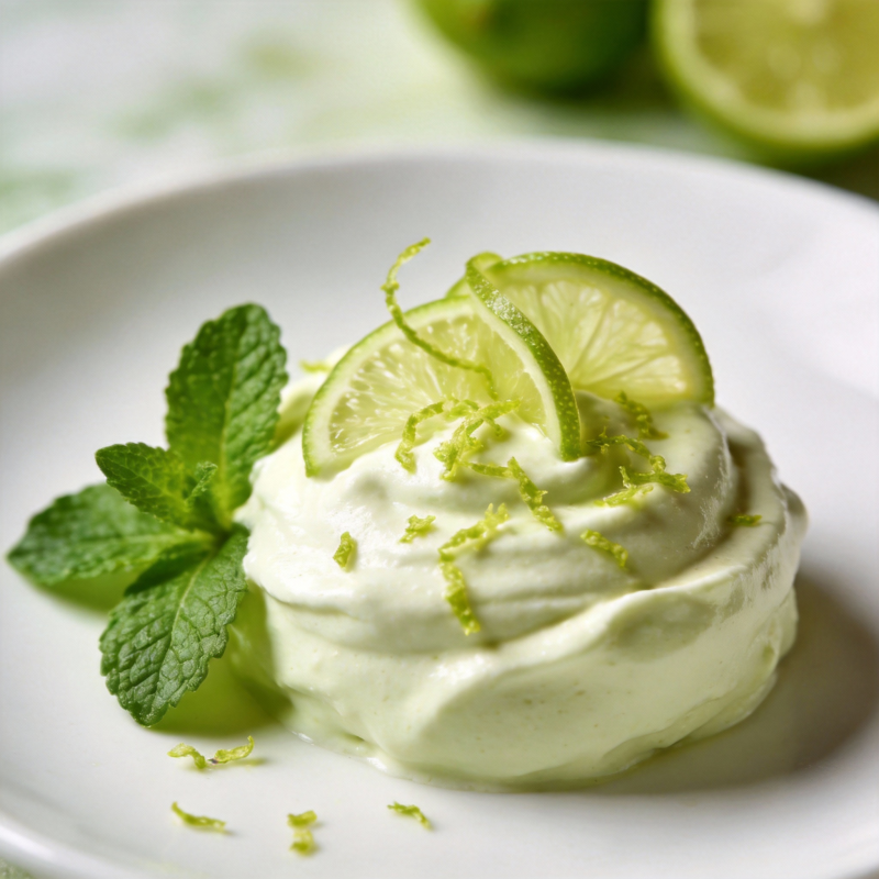 青柠慕斯配薄荷图片