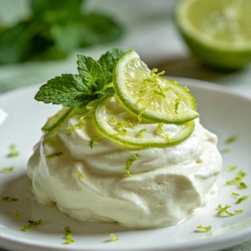 青柠奶油甜点图片