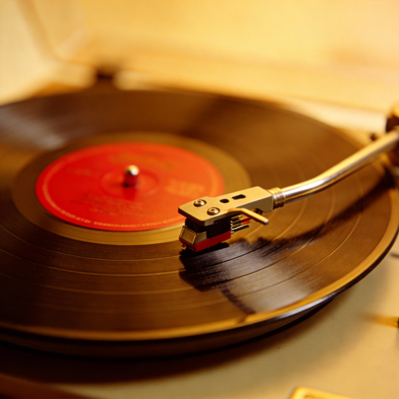 黑胶唱片播放中图片