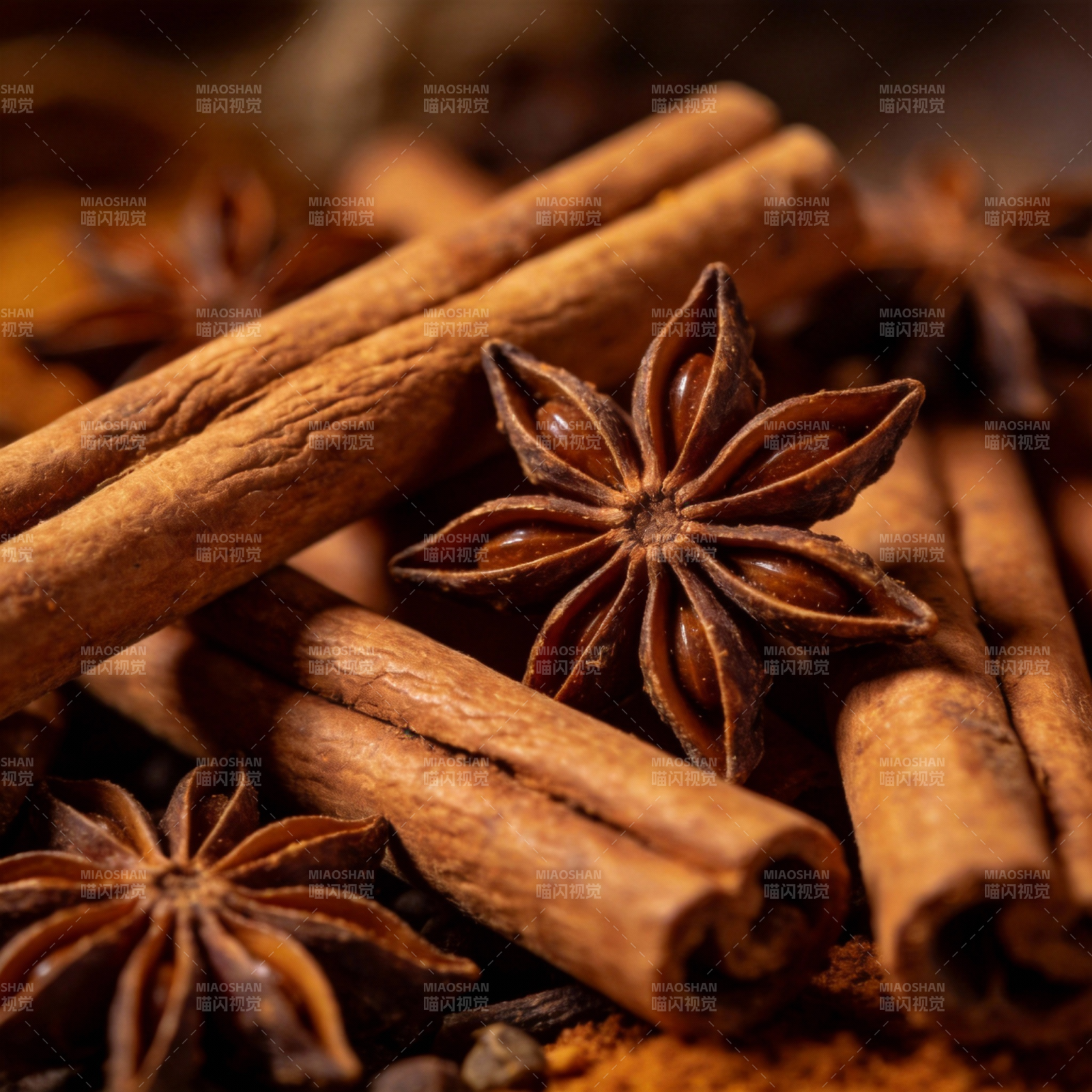 香料特写 八角与桂皮图片
