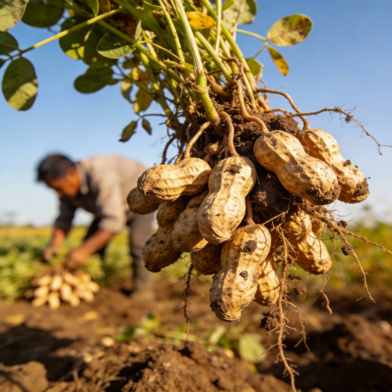 花生丰收景象图片