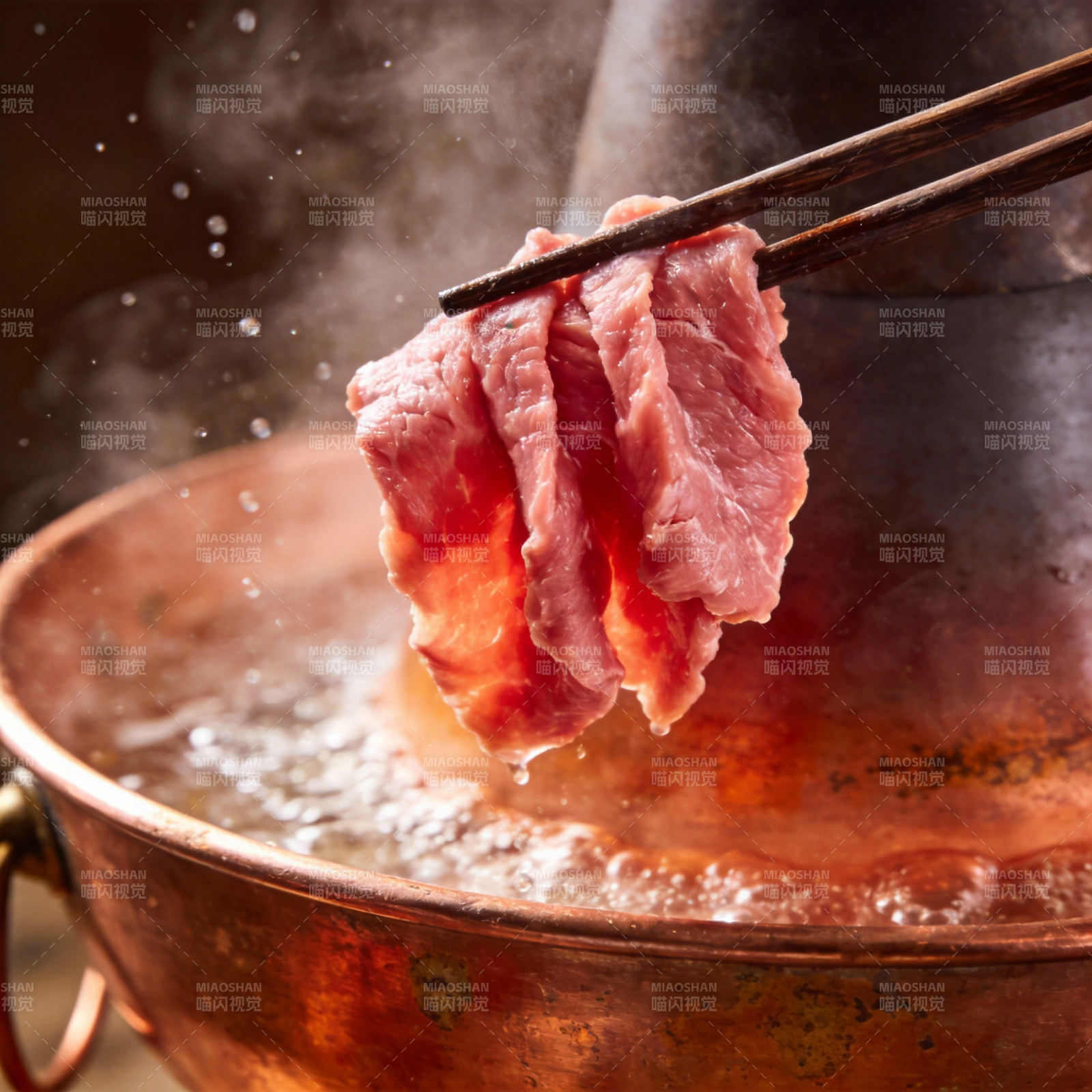 火锅涮肉 热气腾腾图片