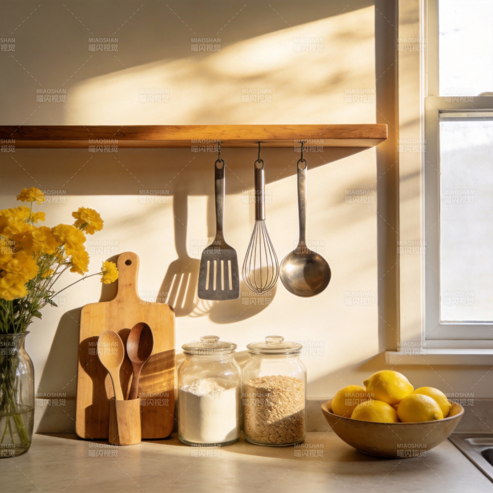 阳光厨房一角图片