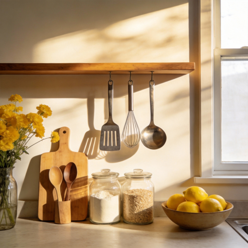 阳光厨房一角图片