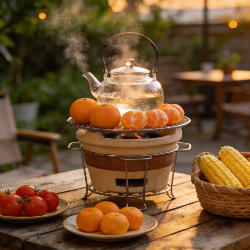 秋日暖茶果香图片