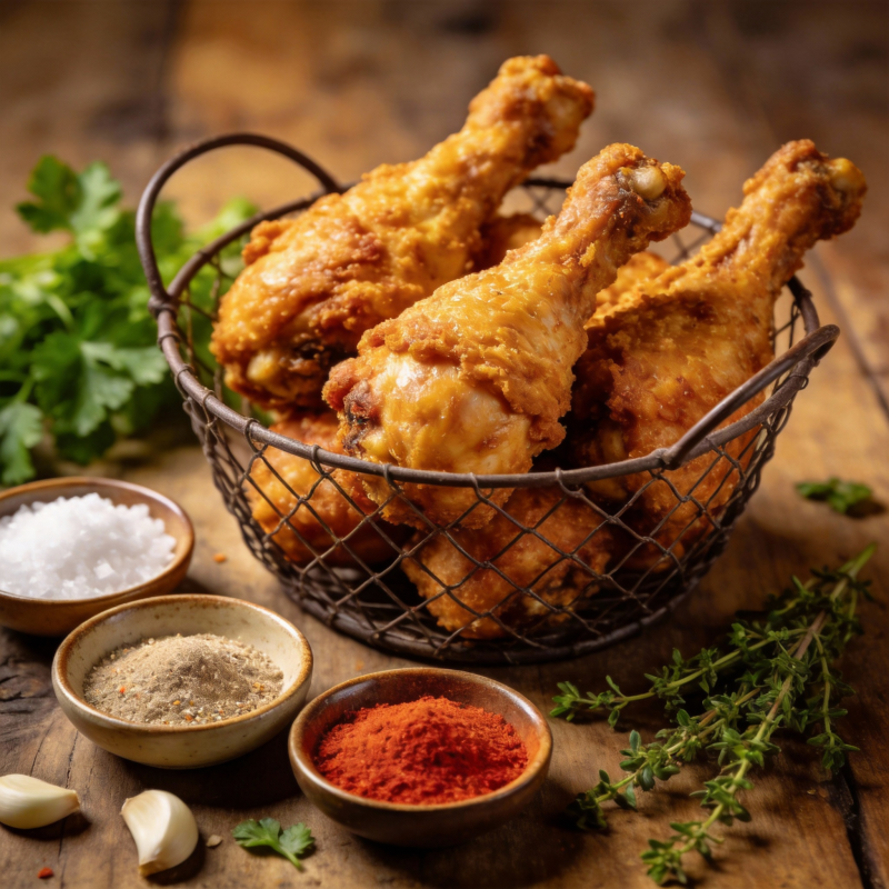 香辣鸡腿配调料图片