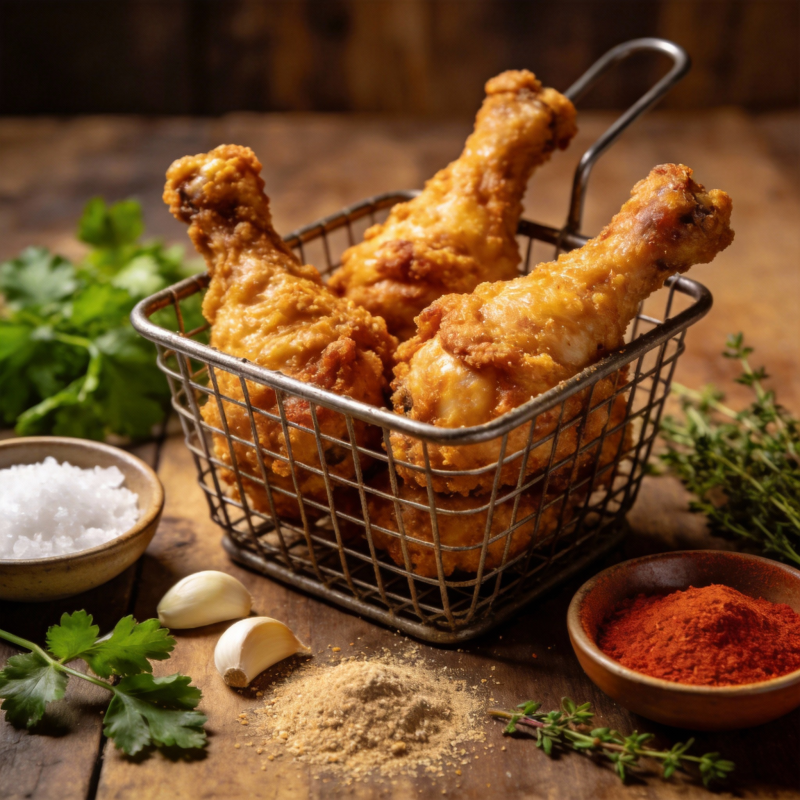 香酥鸡腿配香料图片