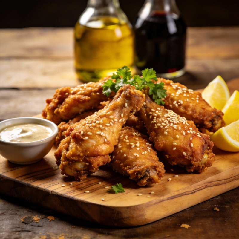 香辣鸡翅配柠檬图片