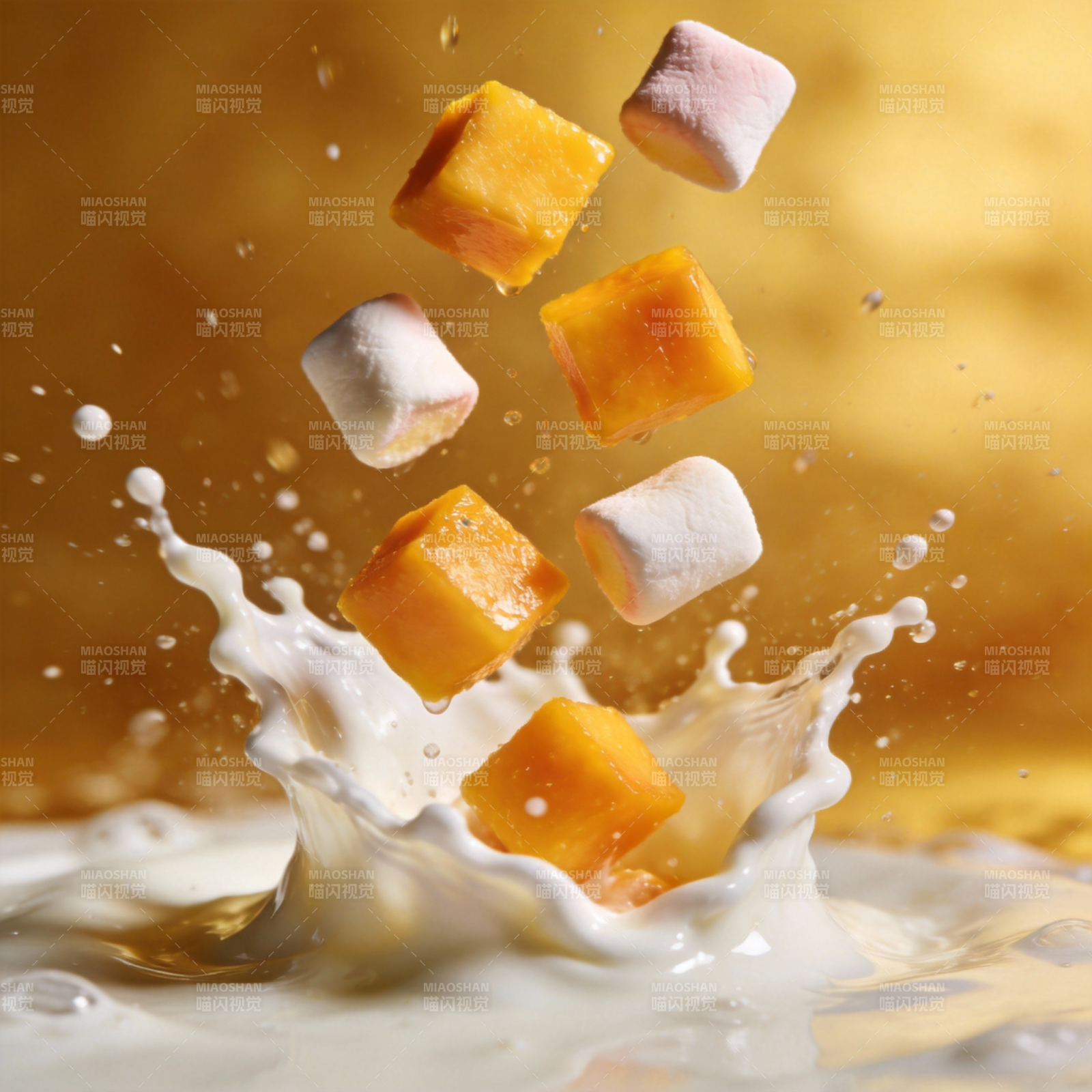芒果撞奶 甜蜜飞溅图片