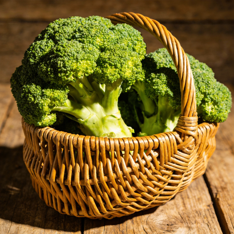 篮中鲜绿西兰花图片