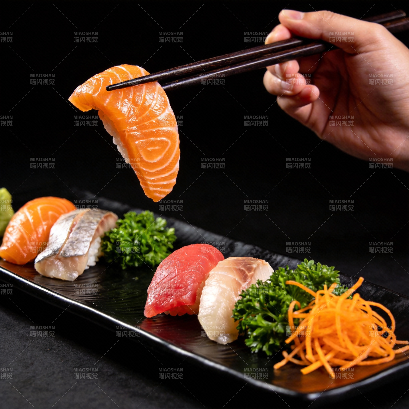寿司拼盘 美味呈现图片