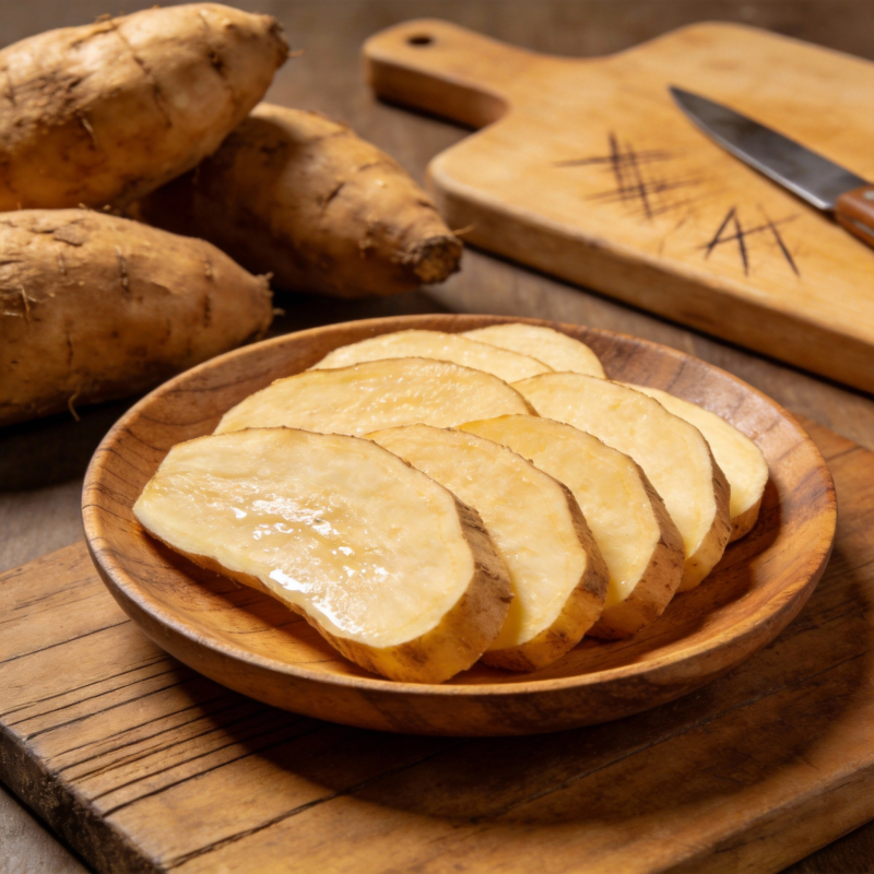 切片木薯摆盘图片