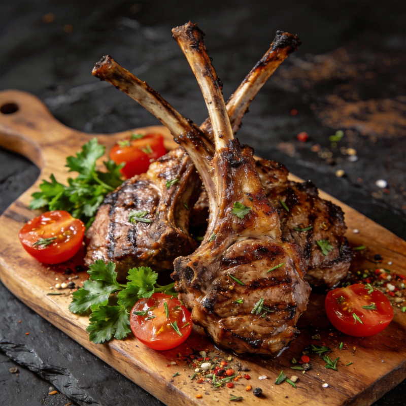 香煎羊排配番茄图片