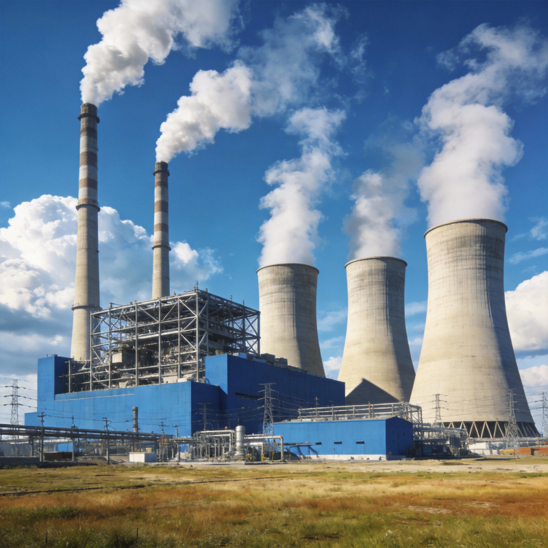 电厂烟雾升腾图片