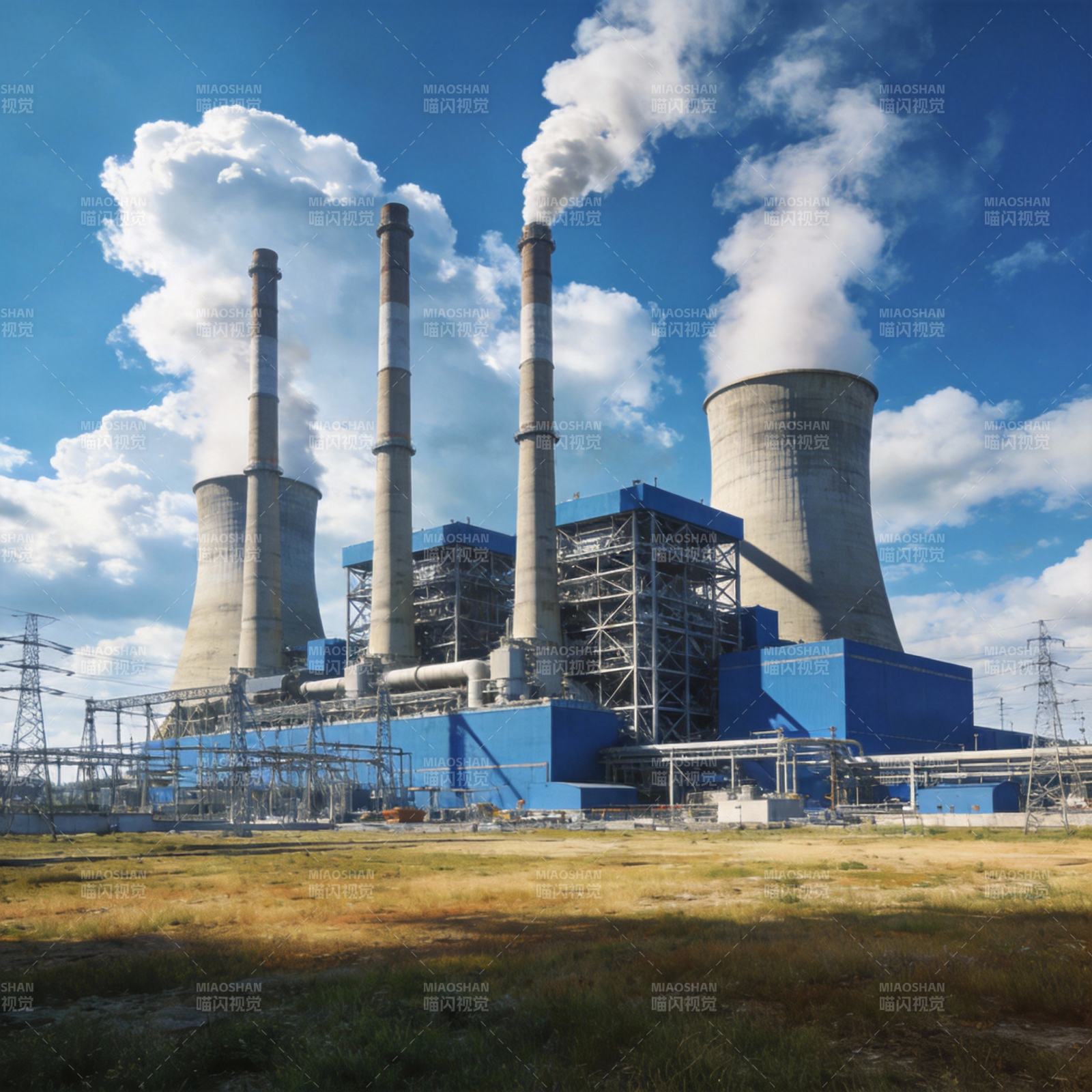 工业电厂全景图图片