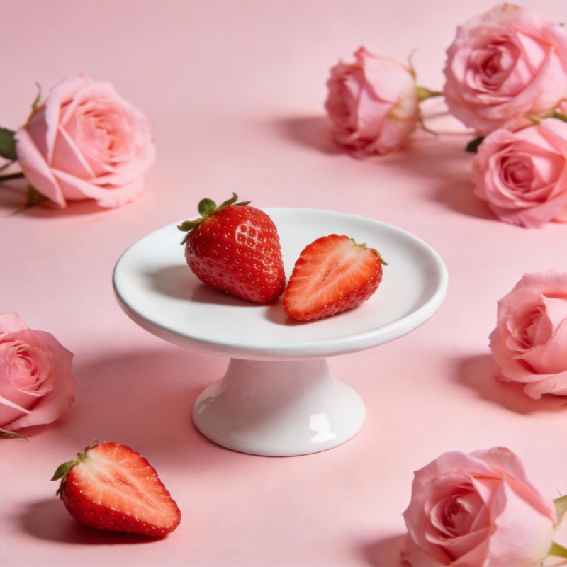 草莓与玫瑰的浪漫图片